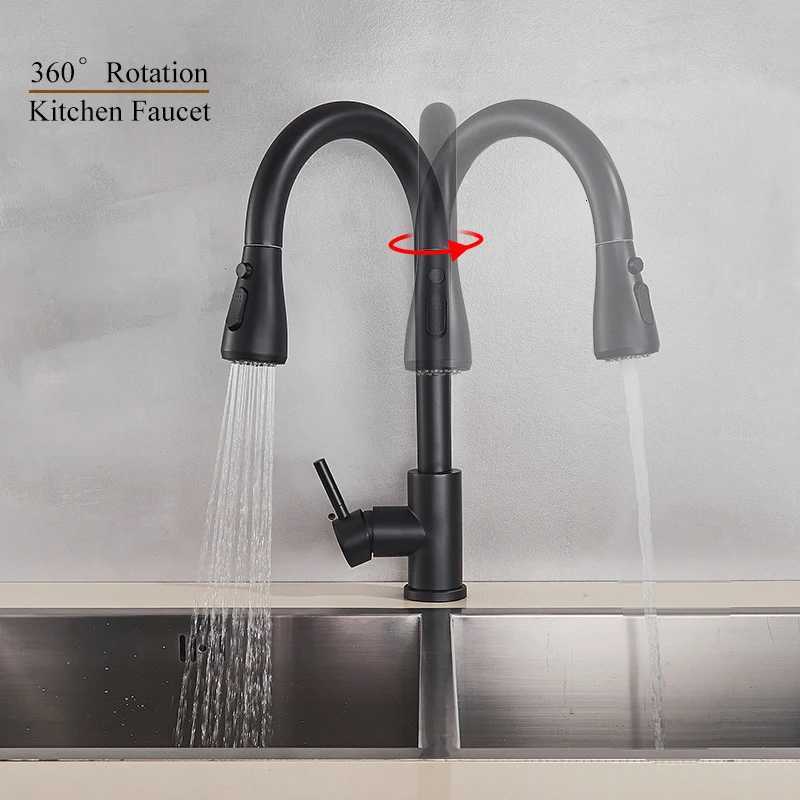 Pl Out Kitchen Faucet Silver Single Handle Nickel Kitchen Tap Single Hole Handle Swivel Sprayer Water Mixer Tap Y251104