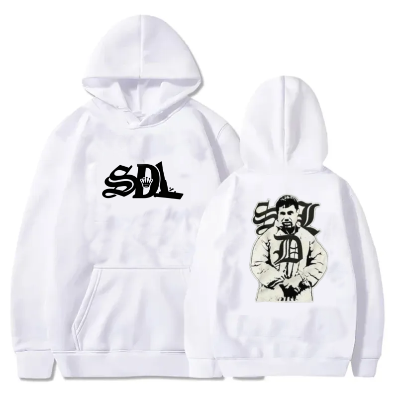 Sdl Men's Hoodies TRENDING 2025 Sdl Blue Strips X Asalii Black Hoodie Collection Streetwear Hip-hop Street Rap Style Luxurious Design Sweatshirts