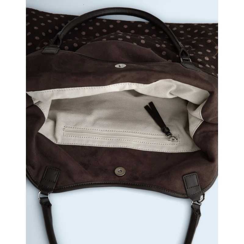 Mori Dimsum Bag Fashion Y2K New Handbag for Women Polka Dot Shoulder Bag with Top Handle Cute Brown Tote Bag for Ladies X251104