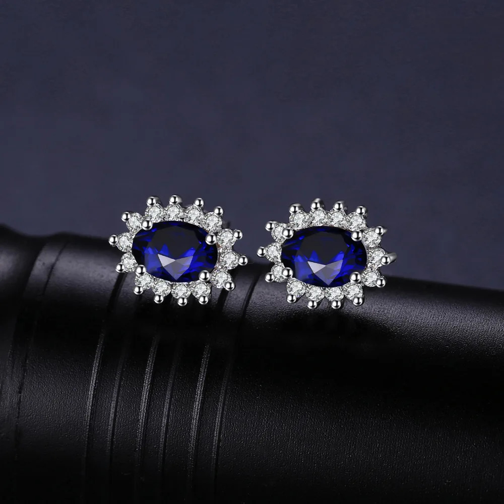 Jewelry creates sapphire ruby 925 sterling silver stud earrings natural amethyst garnet olivine yellow jade gemstones 250326