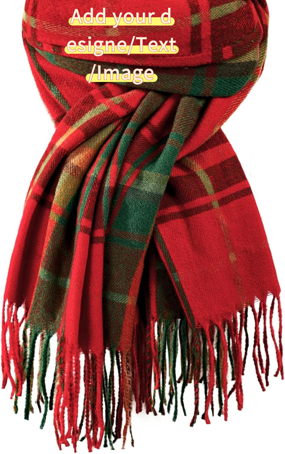 Custom Womens Winter Scarf Fashion Cashmere Feel Plaid Scarfs for Women Pashmina Shawls and Wraps Long Blanket Scarf
