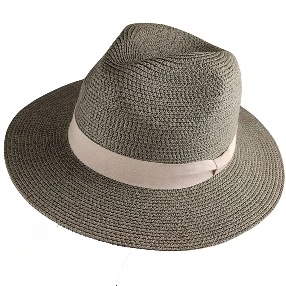 Wide Brim Panama Hat Ladies Summer Beach Large Sun Hat Dad Fishing Fedora Big Head Man Oversize Straw Hats 250326