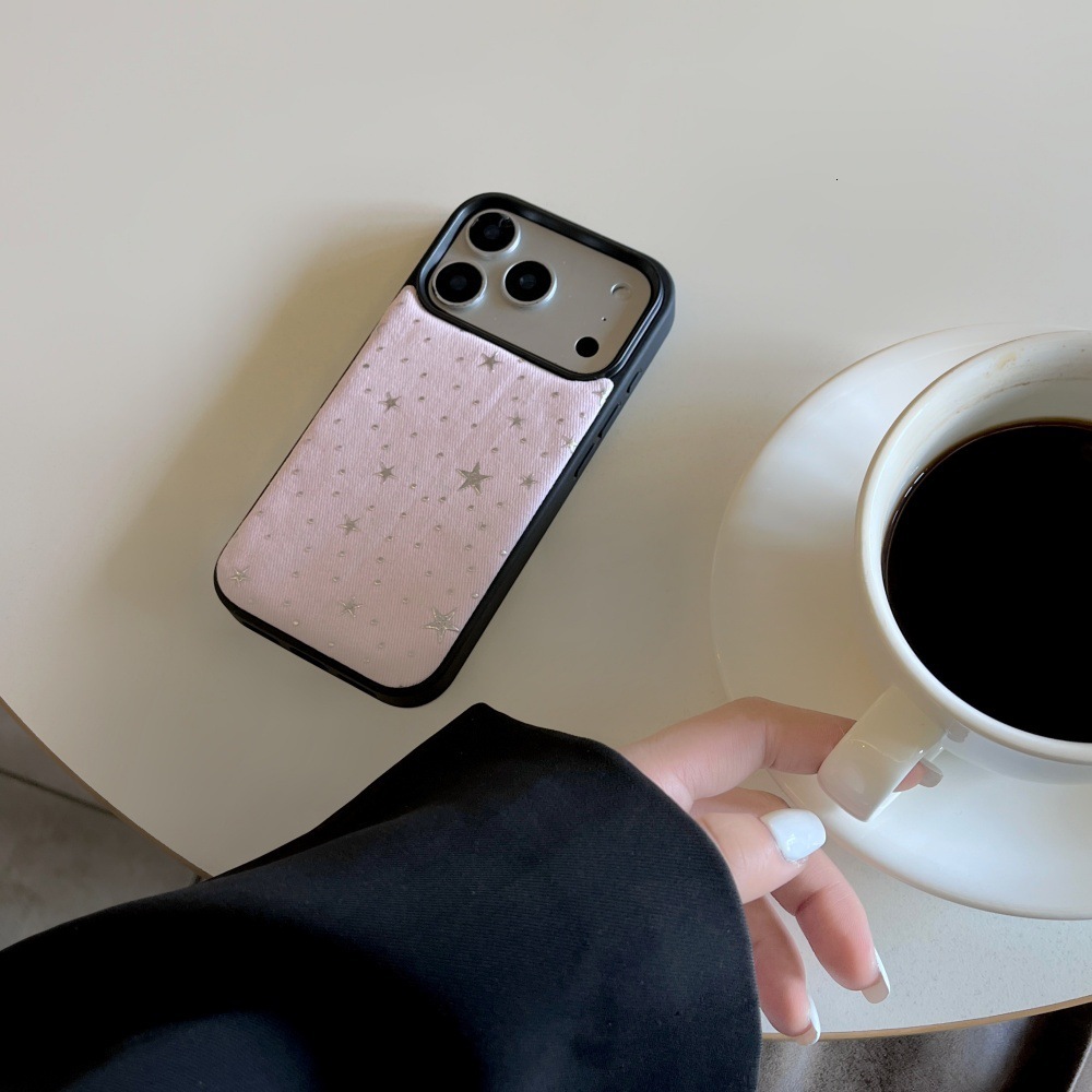Silver Star Solid Color Phone Case Compatible with iPhone 17/16 Pro Anti-drop iPhone 15/14 Niche Style