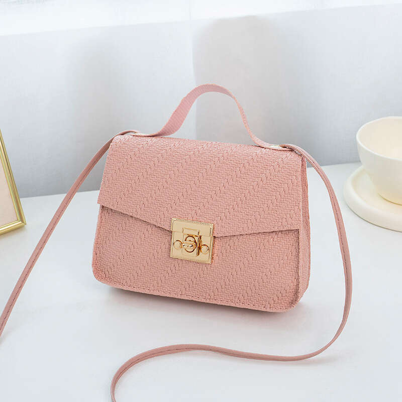 Small fashionable embossed women's fresh and sweet drawstring crossbody shoulder bag, small square bag