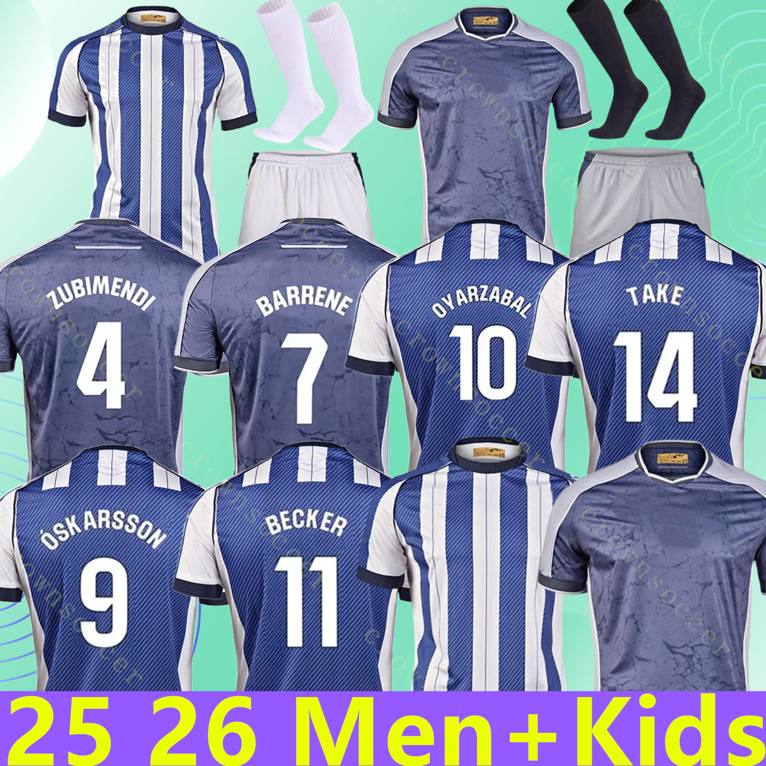 2025 2026 Real Sociedad Soccer Jersey BARRENE TIERNEY MERINO OYARZABAL X PRIETO Football Shirt TAKE SUCIC 25 26 Carlos Fernandez camiseta de futbol Men kid Equipment