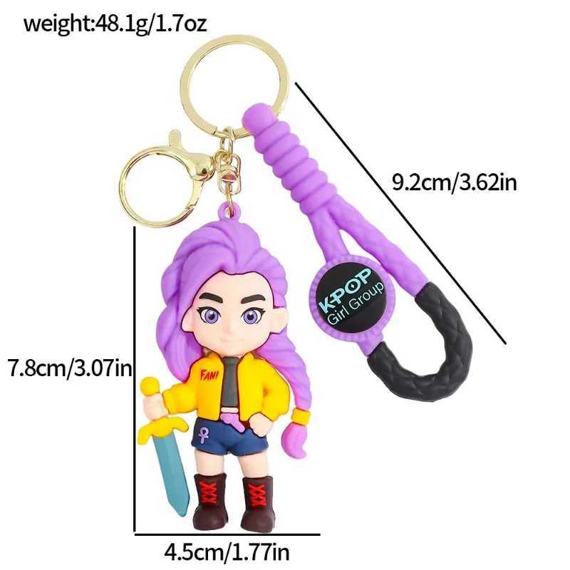 New KPOP Demon Hunters Little Tiger Keychain Pendant Cartoon Anime Monster Hunt Girl Key Ring Bag Hanging Decoration Gift C251104