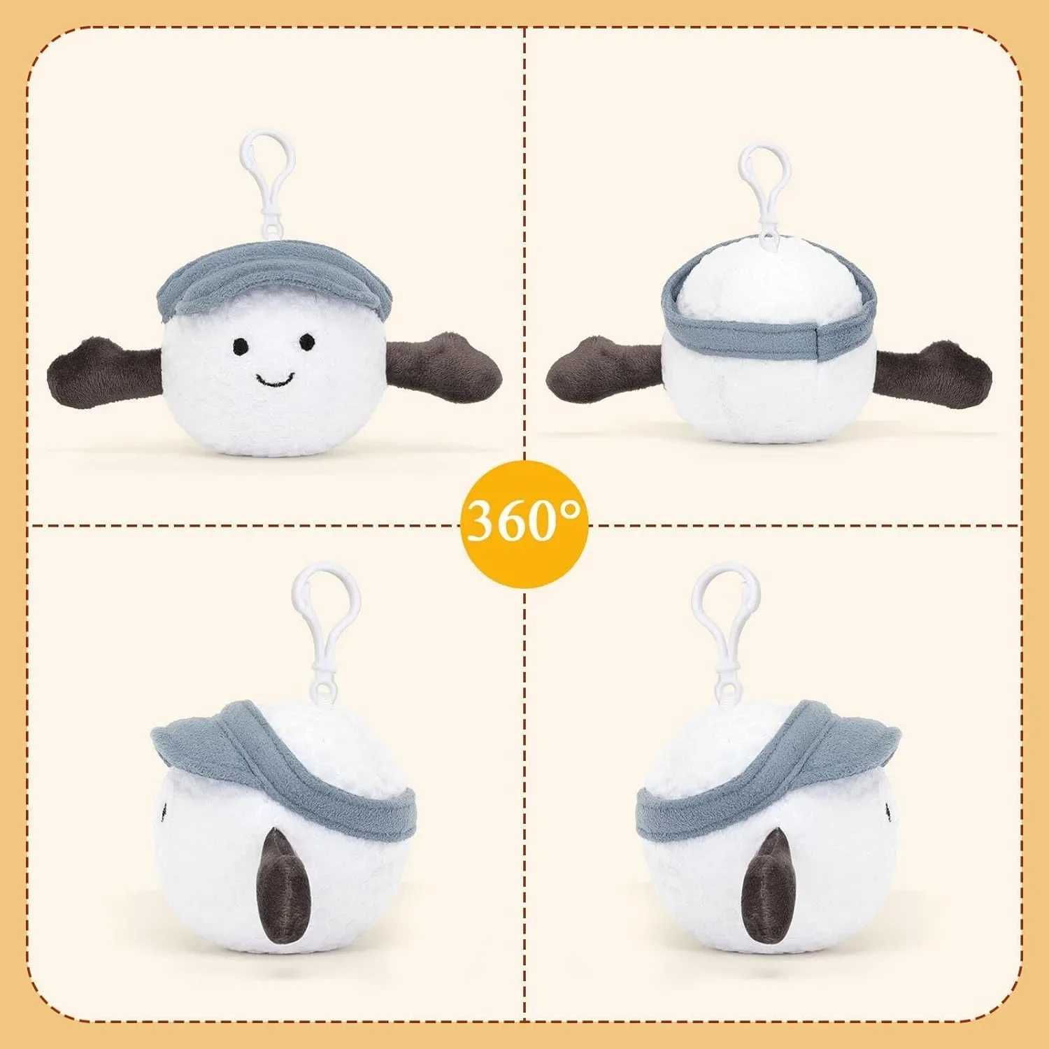 Plush Keychain Cute Golf Ball Plush Soft Stuffed Keychain Toys Gift for Sports Fans Kawaii Charm for Bags and Keys C251104