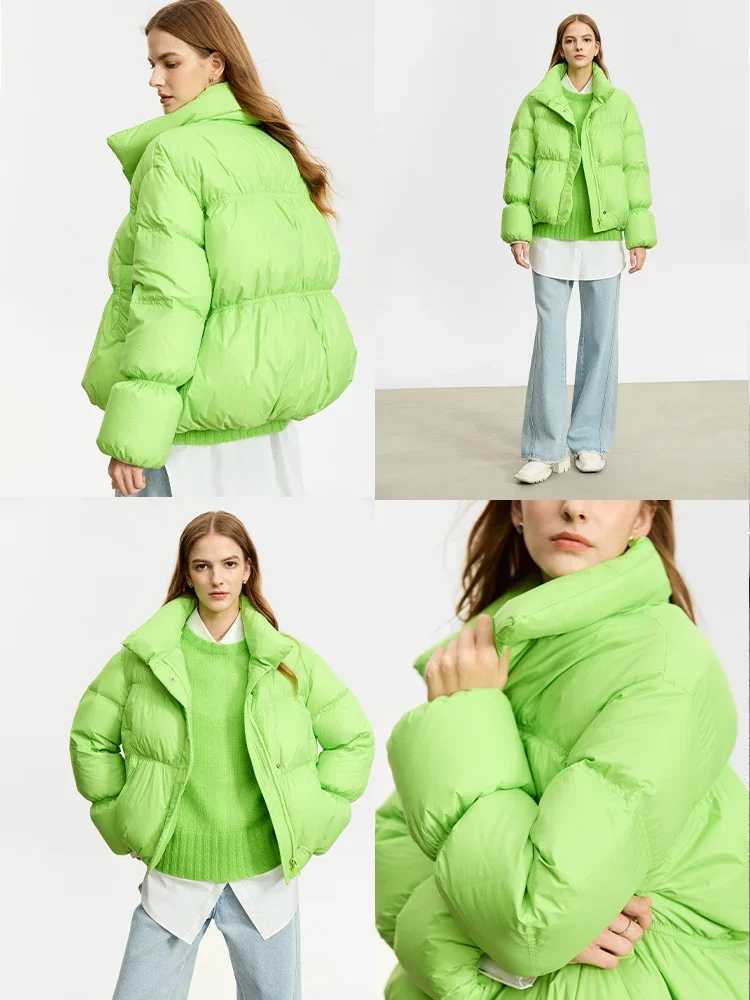 AMII Minimalist Womens Winter Down Jacket Zipper Button Warm Short Overcoats 2025 Winter New Female Solid Down Jacket 12344053 J251104