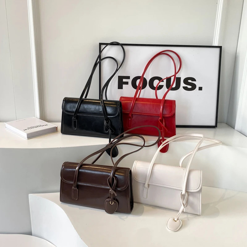 LEFTSIDE PU Leather Womens Underwear Bag Spring Y2K Womens Shoulder Bag Womens Simple White Handbag and Wallet 250402