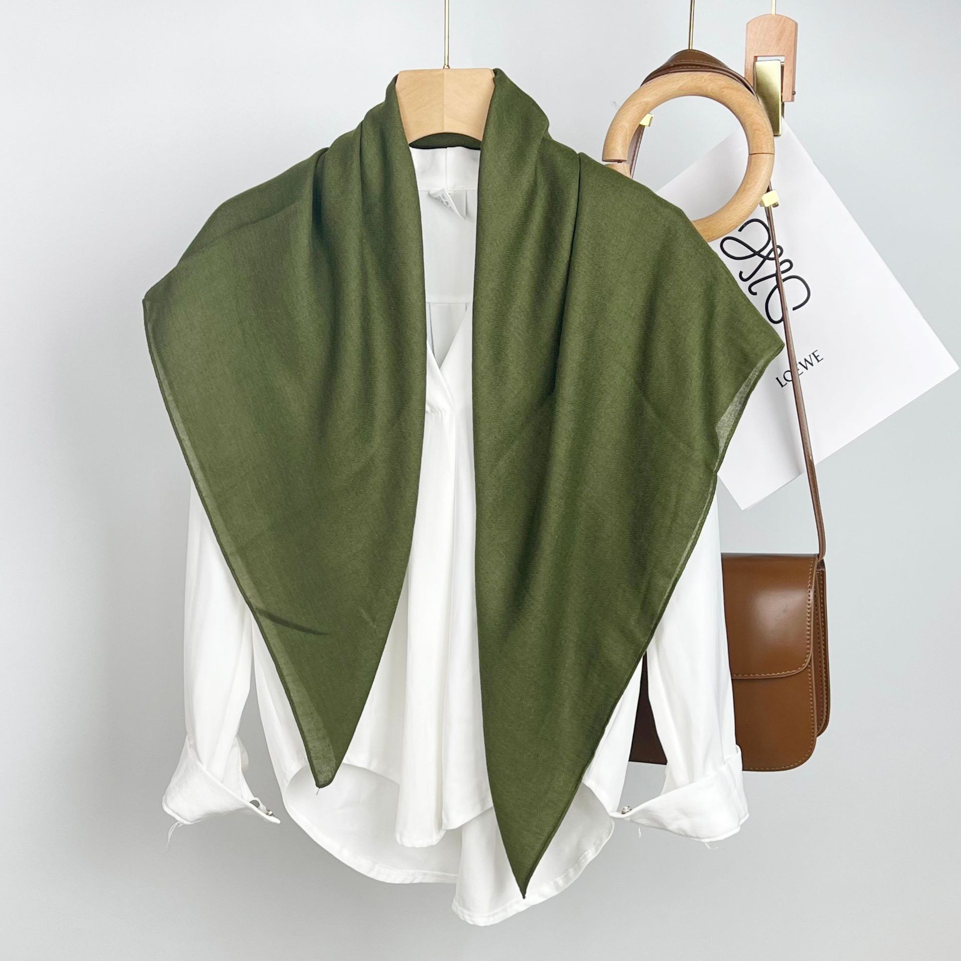 K302 Cross-border supply solid color 90 square scarf female ins style monochrome casual headband sunscreen shawl decorative scarf wholesale
