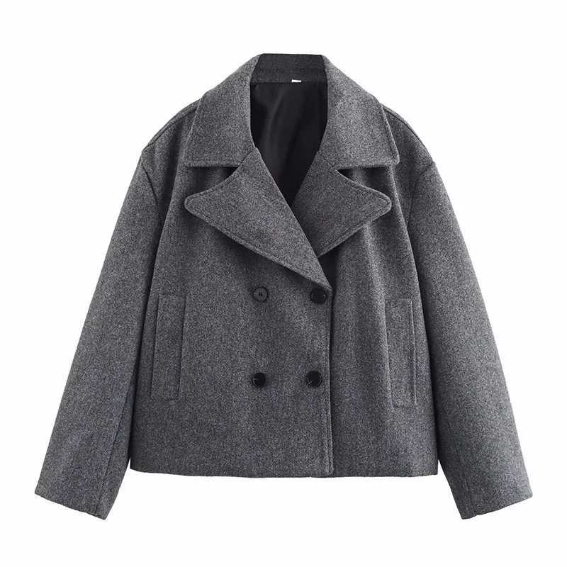 Winter Autumn Loose Woolen Cardigan Cropped Jacket for Women Short Coat Tweed Coat Woman Outerwears Warm Female Outwear J251103