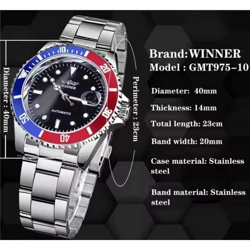 WINNER 002 Fashion Accessories Mens Automatic Mechanical Watch Luxury Calendar Night Light Leisure Mens Watch reloj hombreT251104