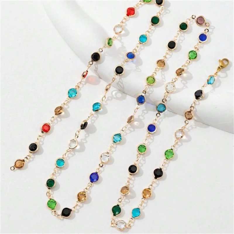 Bohemian Colorful Glass Long Y-Shaped Necklace Metal Collarbone Chain Gold Silver Color Summer Holiday Party Body Jewelry GiftsXJ251104