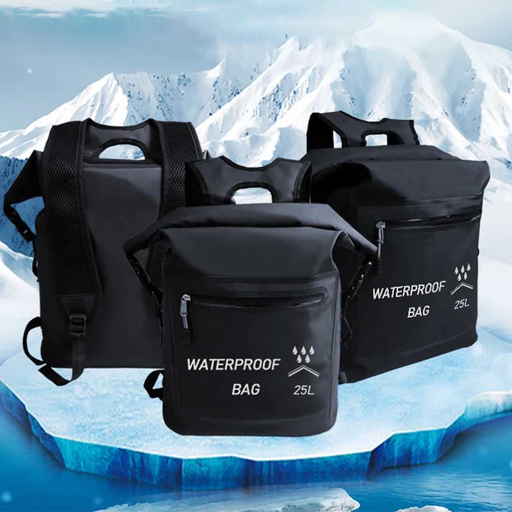 25L Waterproof Backpack Dry Backpack Large Capacity Upstream Bag PVC Rolltop Beach Bag for Fishing Trekking SailingC250407
