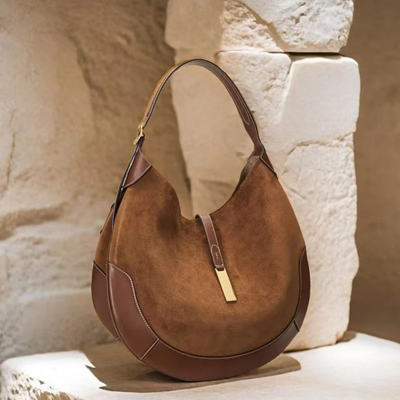 Suede Vintage Women Shoulder Bag Bags Ladies Large Capacity Tote Underarm 251103