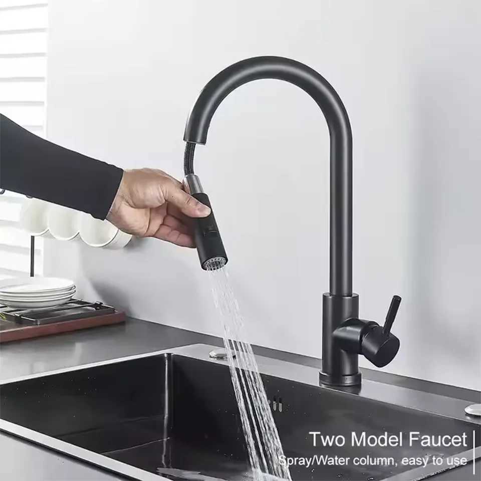 Hot and Cold Mixed Kitchen Faucet Stainless Steel Faucet Kitchen Sink Faucet Pl-out Kitchen Faucet Single Hole Faucet Y251104