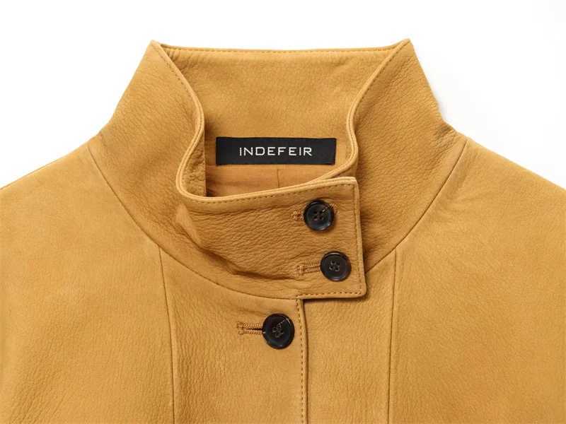 Womens Jacket 2025 New Bomber Jacket Leather Fabric Stand Collar Single Breasted Womens Casual High Street Coat J251103