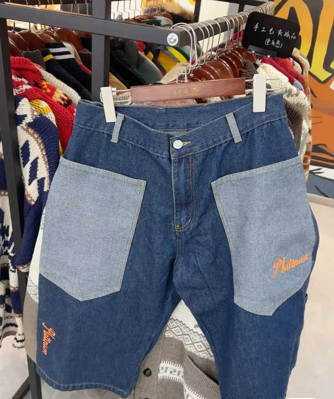 Denim Shorts 2025 American Retro Fubu Straight Legs Casual Sports Shorts Cropped Pants Hip Hop Strt Loose strtwear men X250403