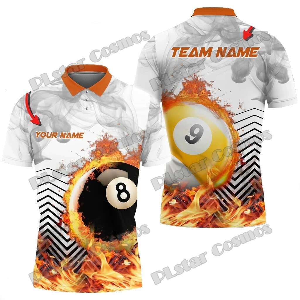 Billiards With Beer Multicolor Options Personalized Name 3D Printed Premium Men's Summer Casual Polo Shirt POL187