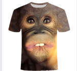 Men's T-shirt 3D digital printed short sleeved gorilla 2025 new style chic and elegant clothing