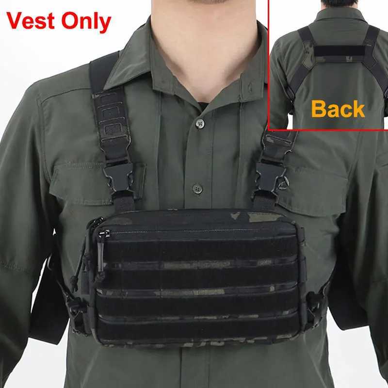 Tactical Vest Chest Bag CS Wargame Rig Airsoft Pouch Holster Molle Men Shoulder Camping Backpack1000D Hunting Fishing Pouch PackC250403