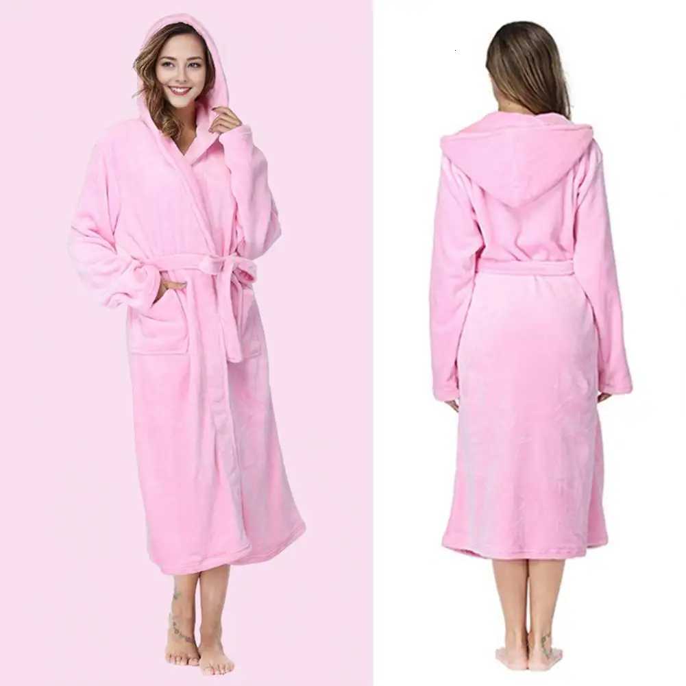 Solid Shower Kimono Robes Hooded For Women Long Sleeves Towel Bathrobe With Waist Girdle Female Cotton Sleepwear For Home Wear C251104