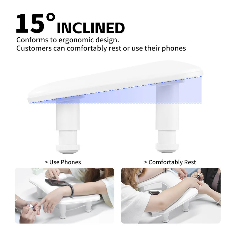 Arm Rest for Nails U-shaped Manicure Adjustable Nail Arm Rest Stand Microfiber PU Leather Hand Rest Pillow for Nail Cushion 250328
