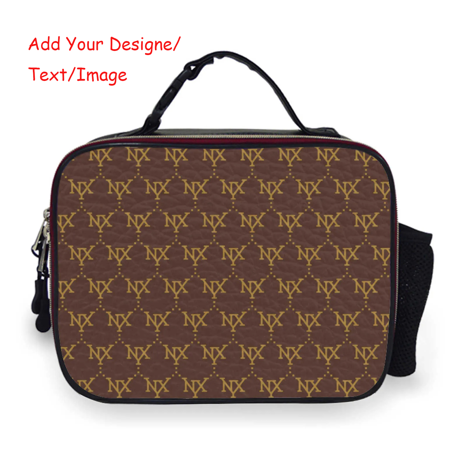 NXY Custom Versatile Leather Insulated Lunch Bag With Zipper Portable Storage Tote For Travel Picnics Easy-Clean Square Organizer 250107