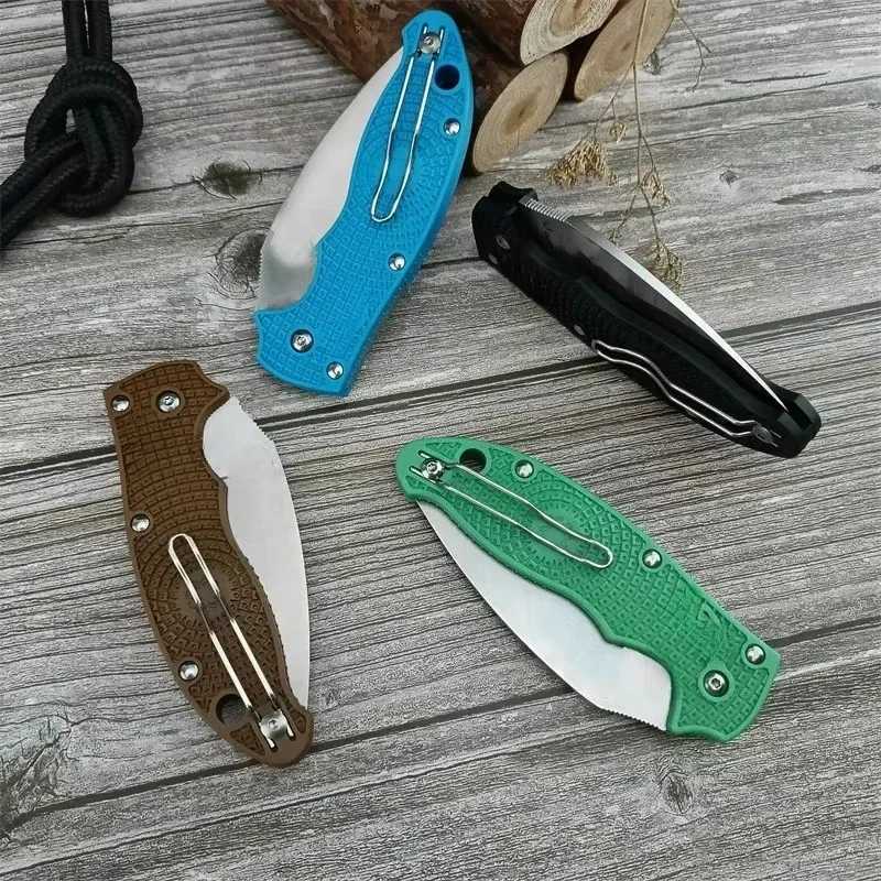 C101 Pocket Folding Knife Outdoor Hunting Tool Survival Multi functional Tactical Outdoor Knife Nylon Fiber Optic Handle EDC KnifeT250402