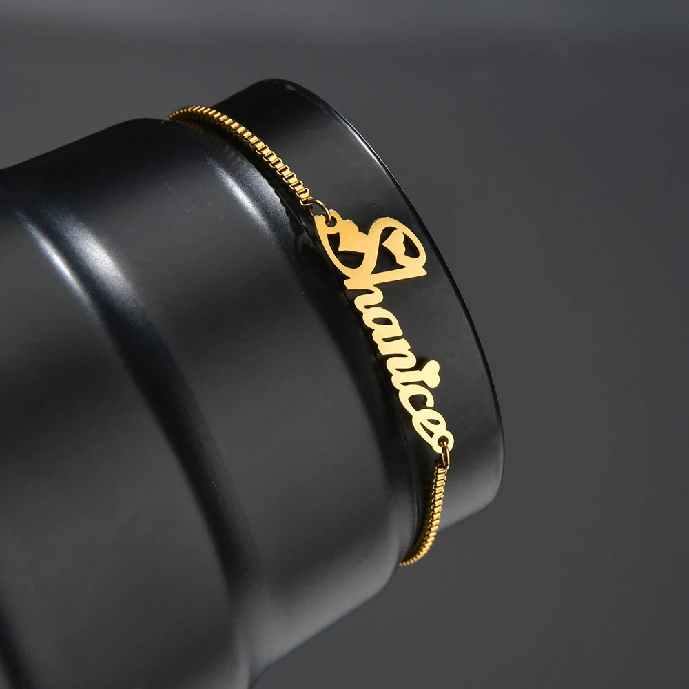 Atoz Fashion Personalized Custom Name Bracelet for Women Stainless Steel letter Bracele with Adjustable Chain Wedding Gift 250327