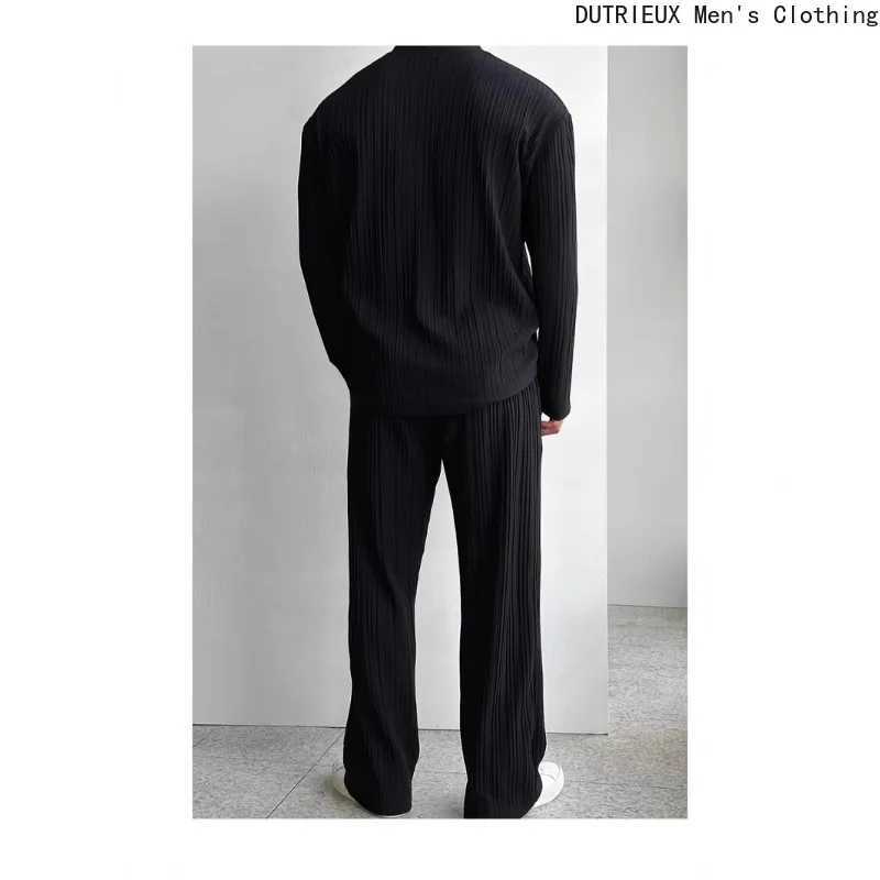 Autumn Loosefit Mens Twopiece Set Business Casual Oversized Longsleeved Shirt and Pants Suit Soft Comfortable Mens Outfit J251104