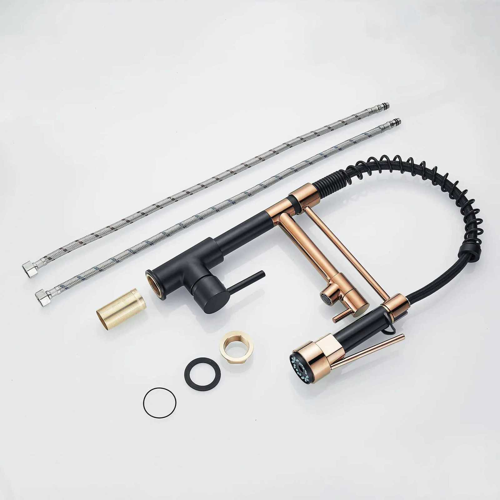 Kitchen Faucet with Pl Down Sprayer High Arc Single Handle Spring Kitchen Sink Faucet Y251104