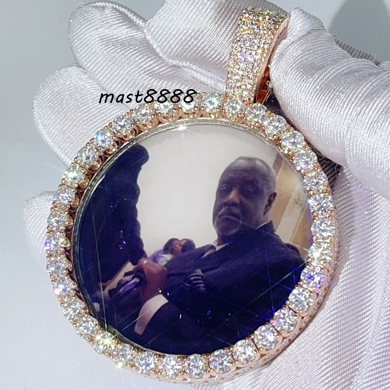 Pass Diamond Tester 2.5 Width Moissanite Diamond Iced Out Rose Gold Iced Out Custom Picture Pendant