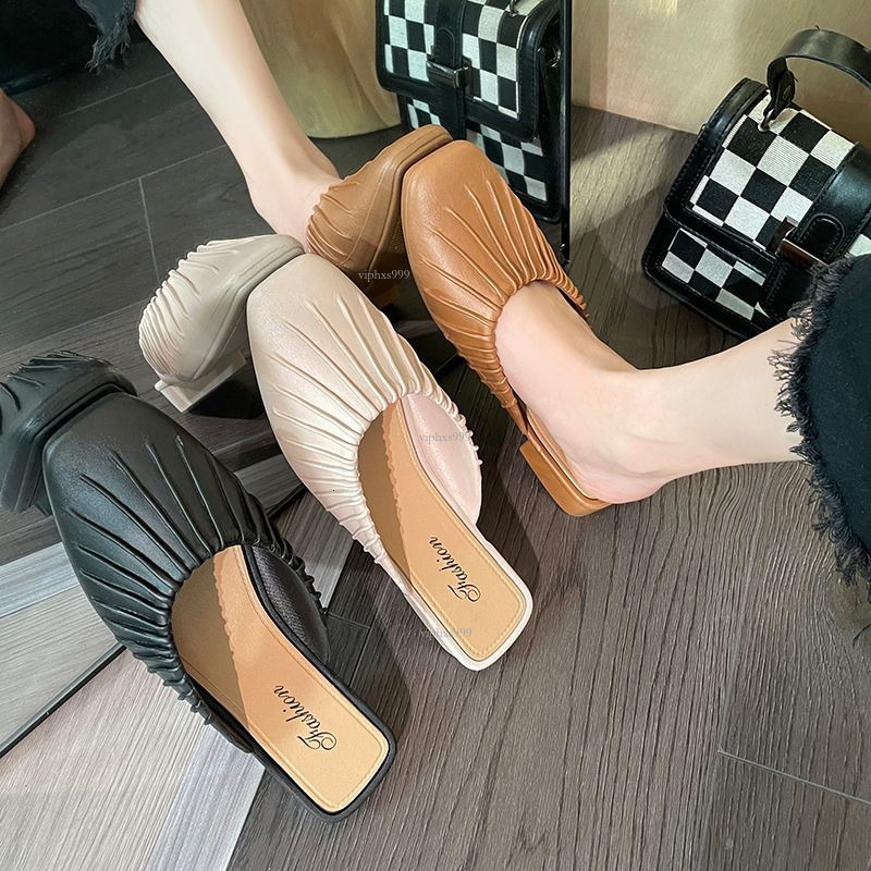 New Designer Sandals With Free Shipping Lazy Baotou Half Four Seasons Outdoorfashion Waterproof Korean Edition Internet Red Single Shoes Women's 