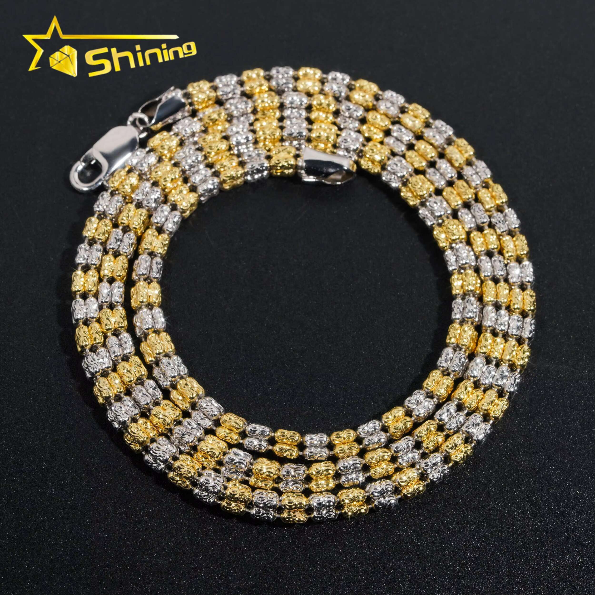 Fine Jewelry Iced Out Moissanite Diamond Pave Full Sterling Silver 925 Rope Chains for Men