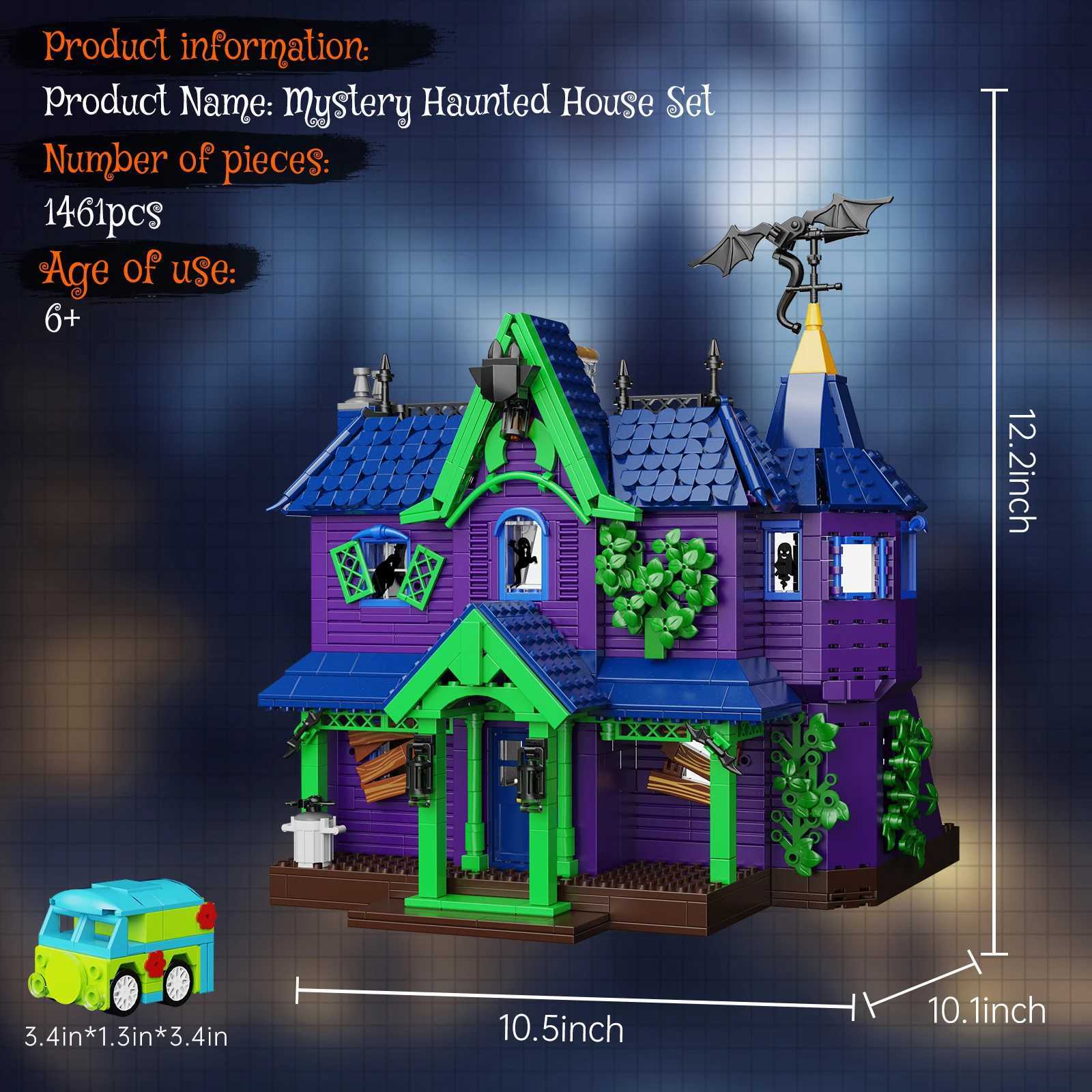 Haunted House Mystery Mansion Building Blocks Set Scoo Movie Horror Palace Scary House Model Bricks Toy Halloween Gift for Kids C260602
