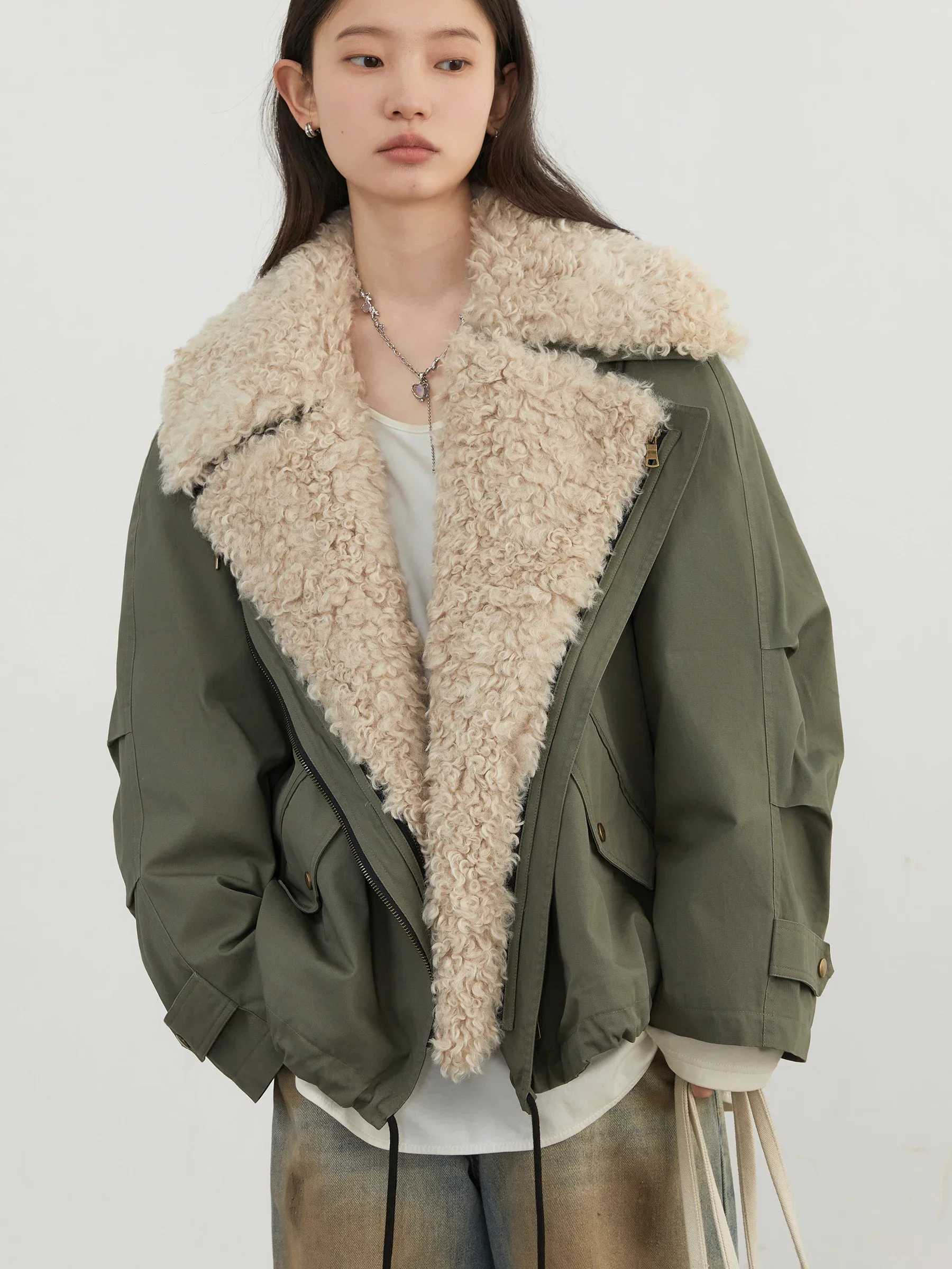 CHIC VEN Women Coats Streetwear Loose Casual New Retro Motorcycle Cotton Jacket Thick Warm Female Overcoat Autumn Winter 2024 J251103