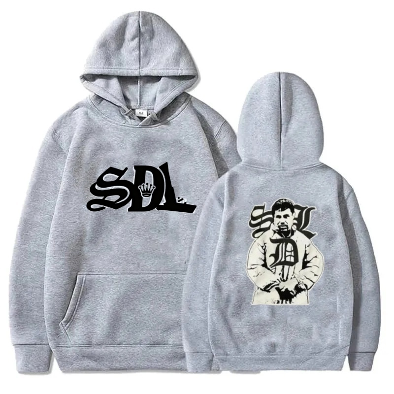Sdl Men's Hoodies TRENDING 2025 Sdl Blue Strips X Asalii Black Hoodie Collection Streetwear Hip-hop Street Rap Style Luxurious Design Sweatshirts