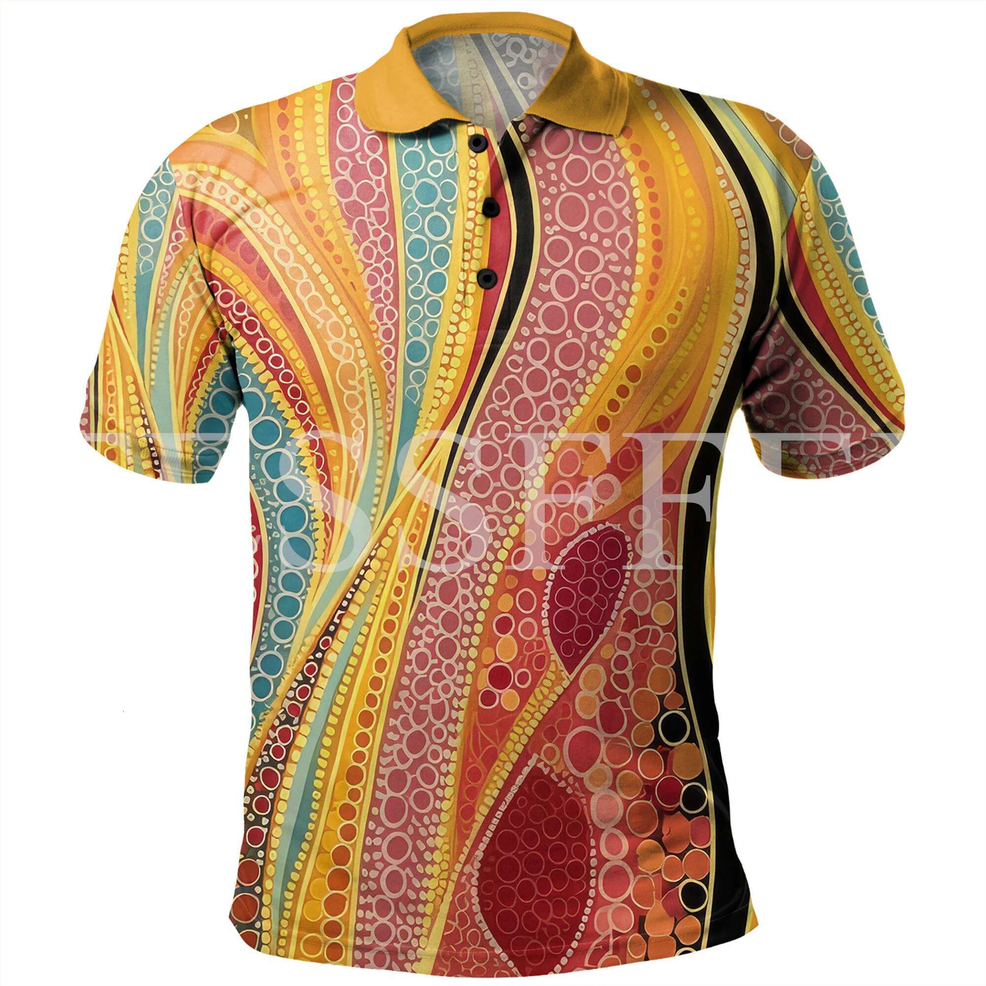 Custom Name Indigenous Australia Aborigine Culture Tattoo Retro 3DPrint Summer Funny Polo Shirts Haruku Casual Short Sleeves X