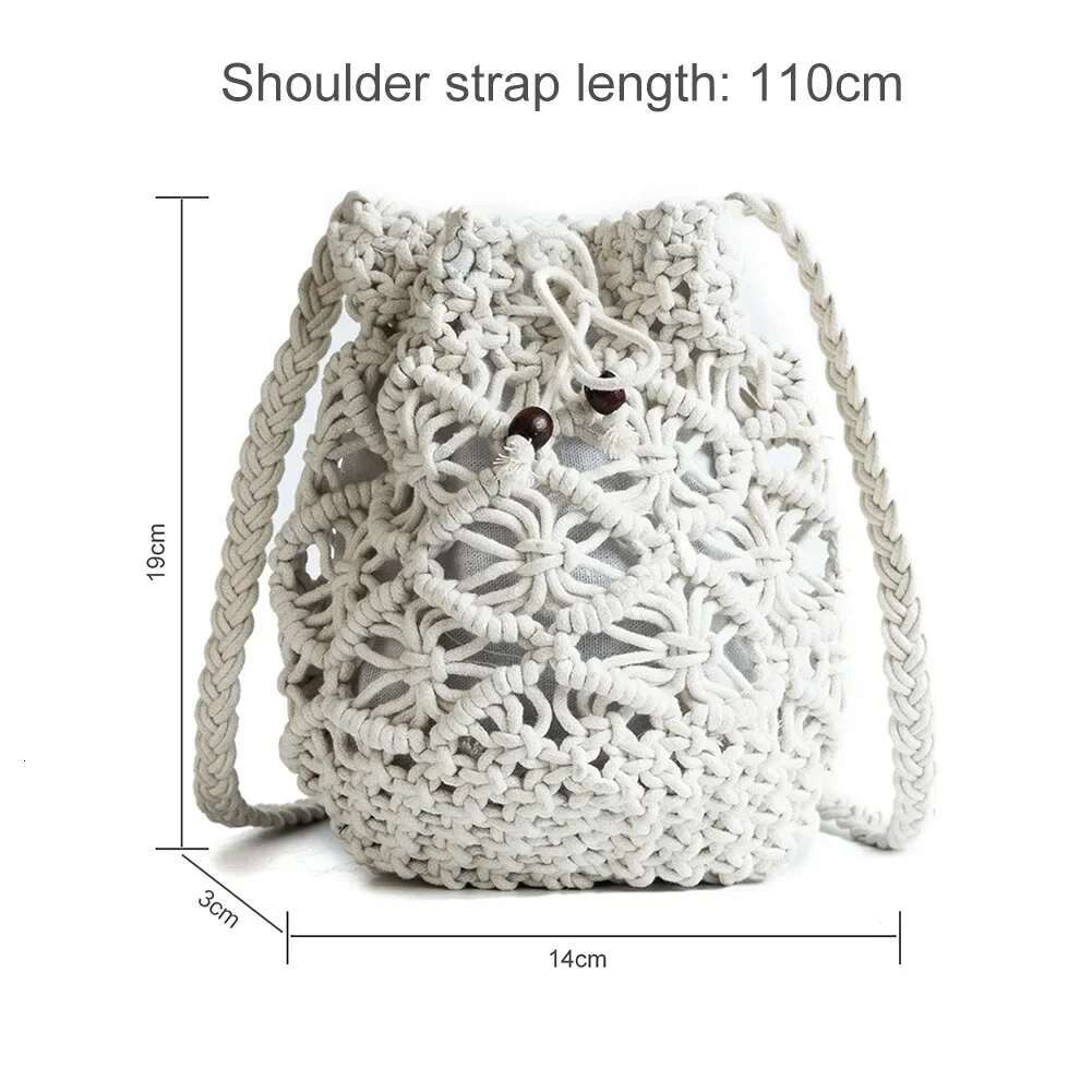 2024 New Summer Fashion Handmade Bucket Bags For Women Shoulder Crossbody Bag Female Handbag