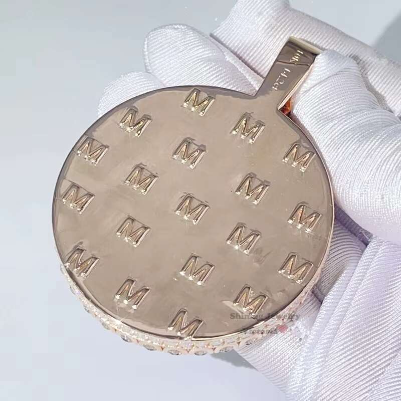 Pass Diamond Tester 2.5 Width Moissanite Diamond Iced Out Rose Gold Iced Out Custom Picture Pendant