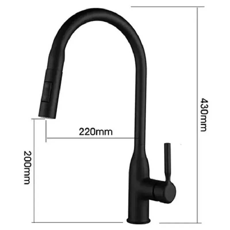 Pl Out Spout Kitchen Sink Faucet Spring Faucets 360 Rotation Mixer Tap Hot Cold Water with Pl Down Tap Sprayer with Hose Y251104