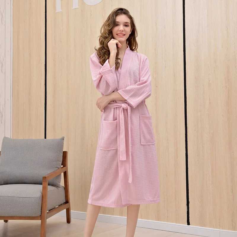Autumn Winter Water Absorption Bath Robe Shower Towel Men Resort Spa Waffle Cardigan Bathrobe Plus Size Male Hotel Dressing Gown C251104