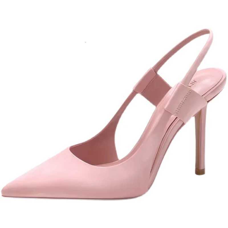 Elegant Slip on Slingback Pumps Sexy Pointed Toe Stiletto Sandals Luxury Silk High Heels Women Summer Designer Party Dress Shoes W251104