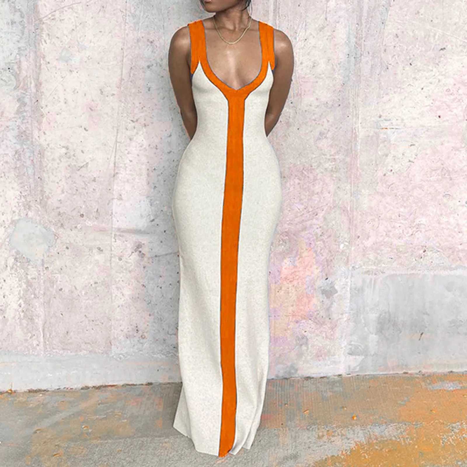 Summer Sexy V-neck Slip Draped Maxi Dress Gown Straps Patchwork Elegant Prom Dress Club Party Outfits Casual Strtwear Vestido X2504031