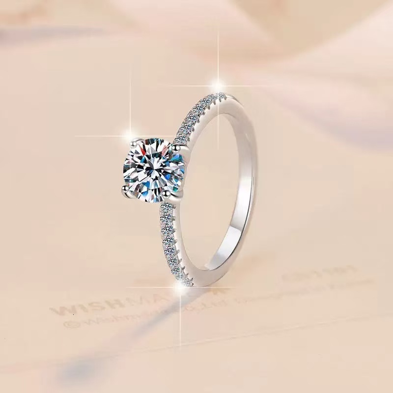 Silver 925 Jewelry Engagement Rings for Women D VVS Moissanite Ring Moissanite Jewelry 925 Silver Jewelry Wedding Rings