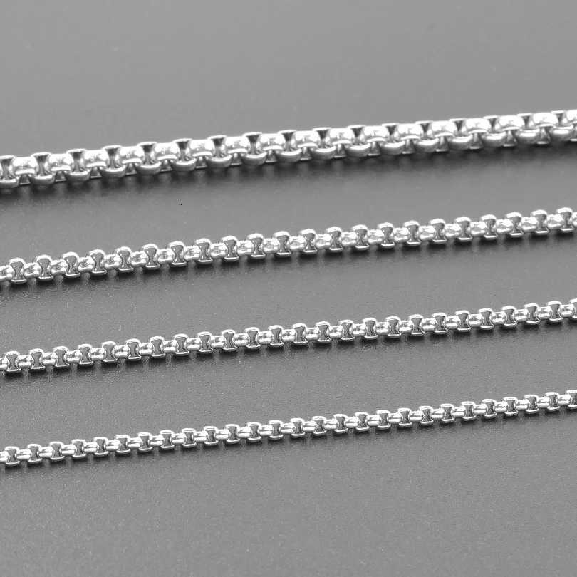 Width 2/25/3/4mm Silver Color Stainless Steel Box Chain Necklaces For Women Men Accessories 45/50/60/70/90cm Necklaces JewelryXJ251104