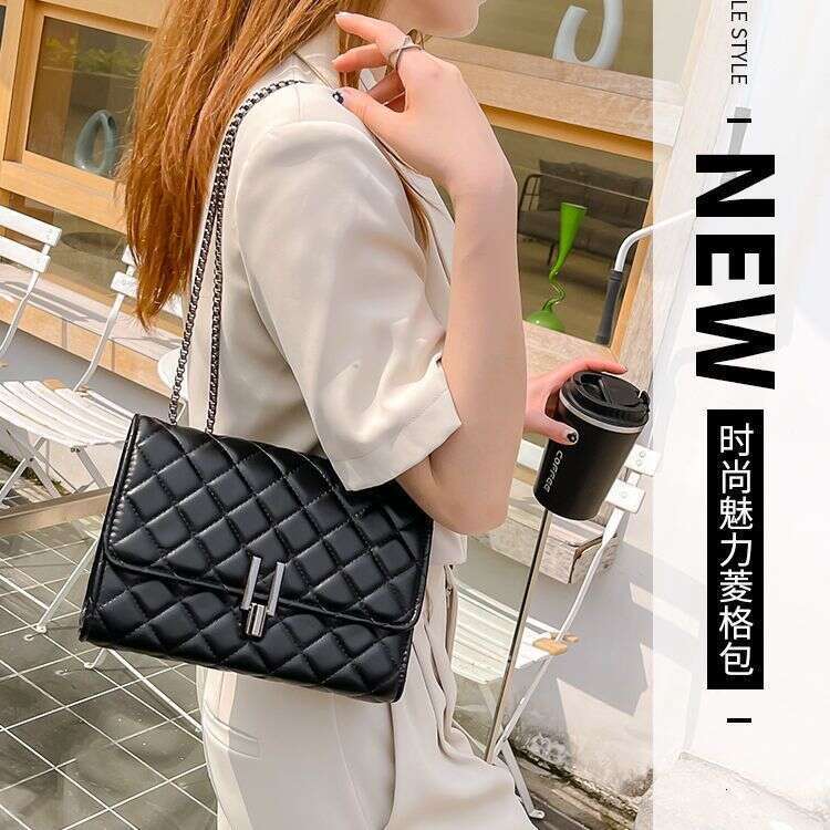 Ladies' new style handbag, two-layer small diamond grid zipper, versatile fragrance style, simple single shoulder bag, crossbody bag