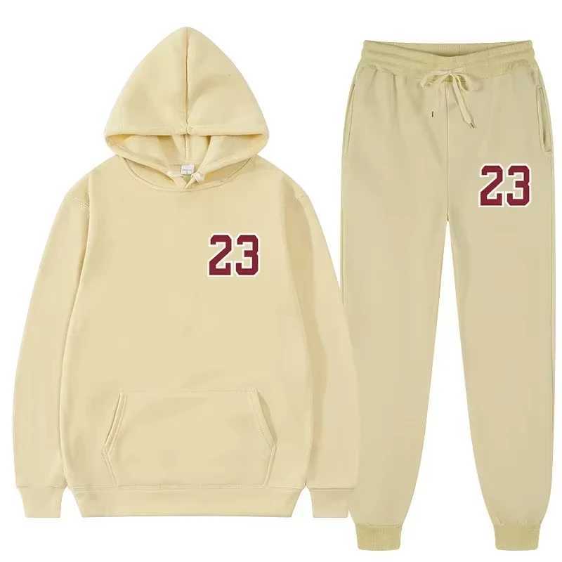 2025 Sweatshirt Jogging MenS LongSleeved Hoodie Black Beige Ladies Sportswear Casual Suit Mens Casual Hoodies And Pants Sets J251104