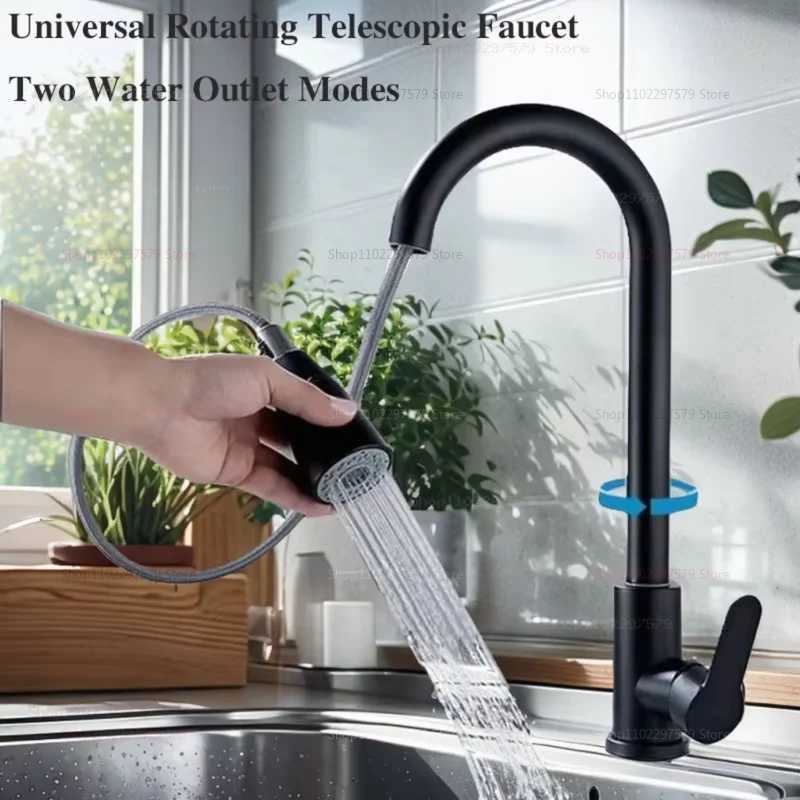 2025 NEW Stainless Steel Kitchen Faucet with Pldown Spray 360 Rotation Single Hole Sink Faucet Modern Easy to Clean for He Y251104